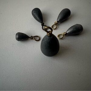 5 Assorted Used Lead Fishing Sinkers Weights Swivels Mixed Lot Tackle Small